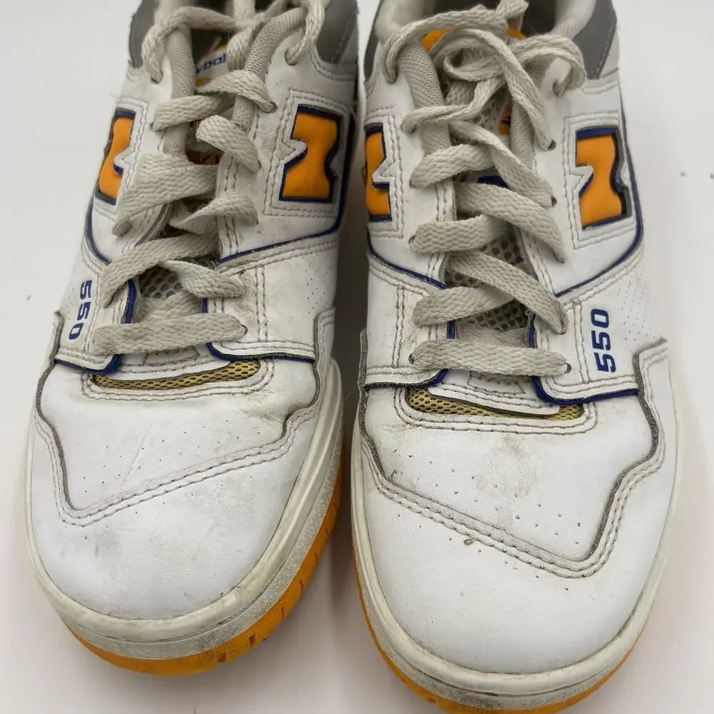 New Balance 550 Women’s Size 6.5 D White And Yellow Sneakers BB550WTO Used